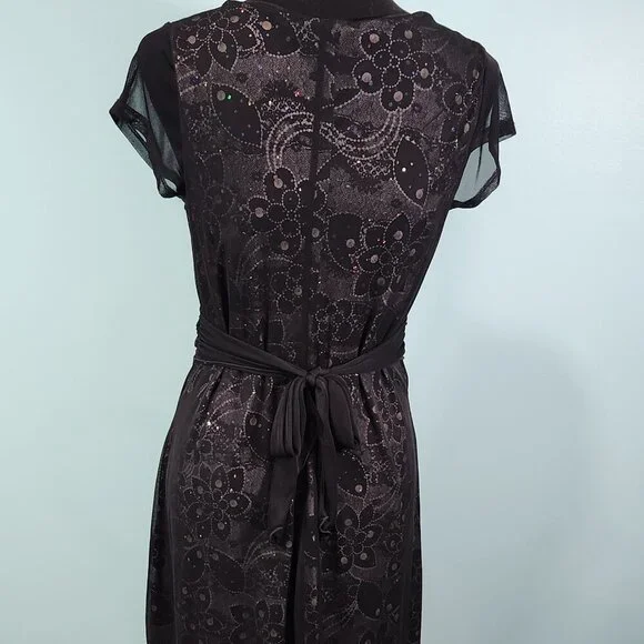 shop black mini dress 1940s Beaded Pintuck Black Rayon Cocktail Dress main image 0